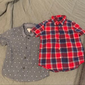 Two size 5 short sleeve button down